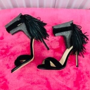 Fringe Heeled Sandals Shoes, 8.5, NWB